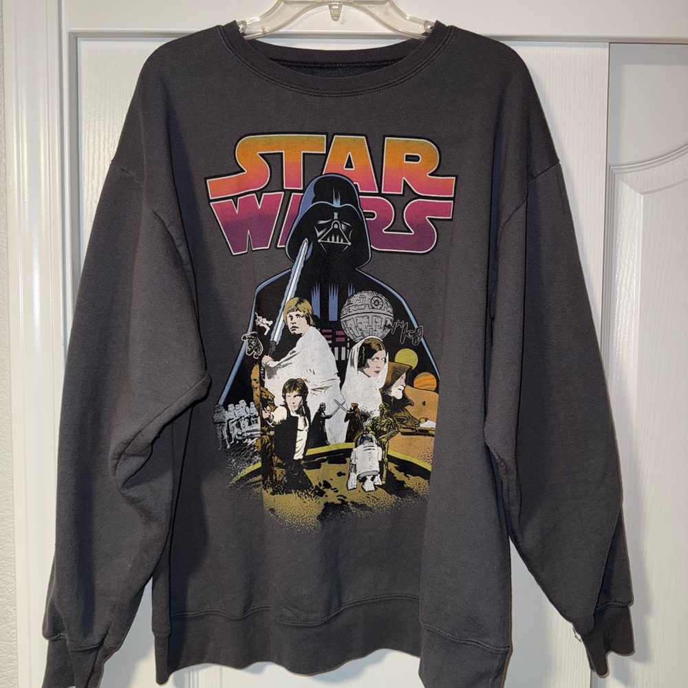Disney Star Wars Dark Gray Graphic Crewneck Sweater